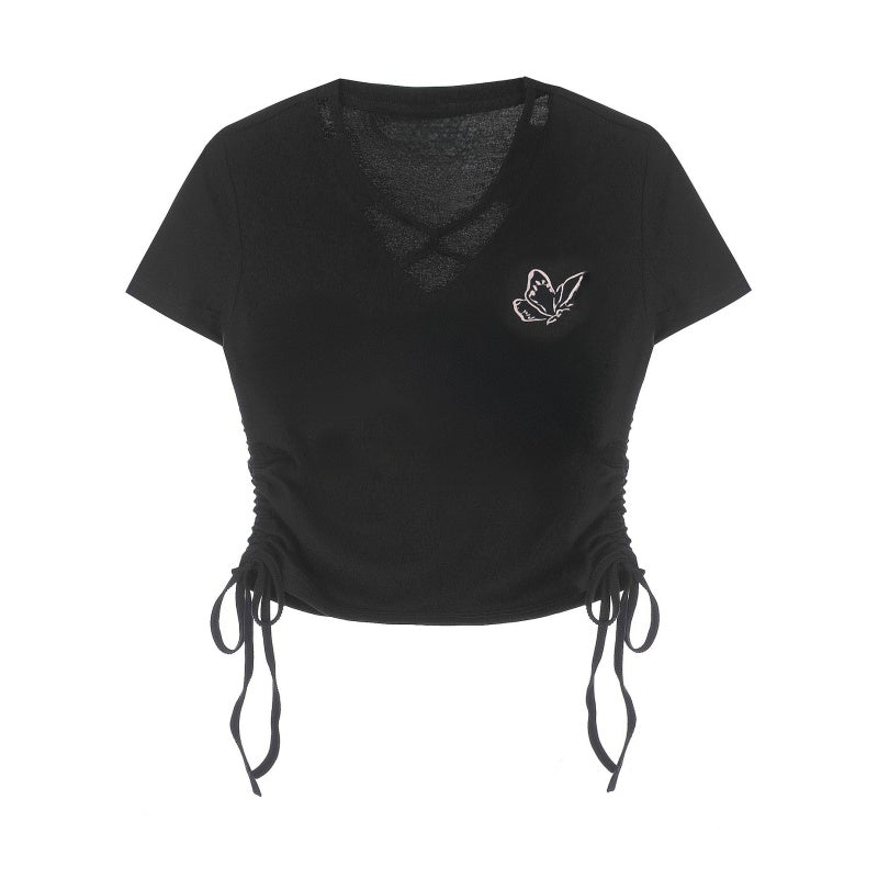 Elegant Butterfly Lace T-Shirt