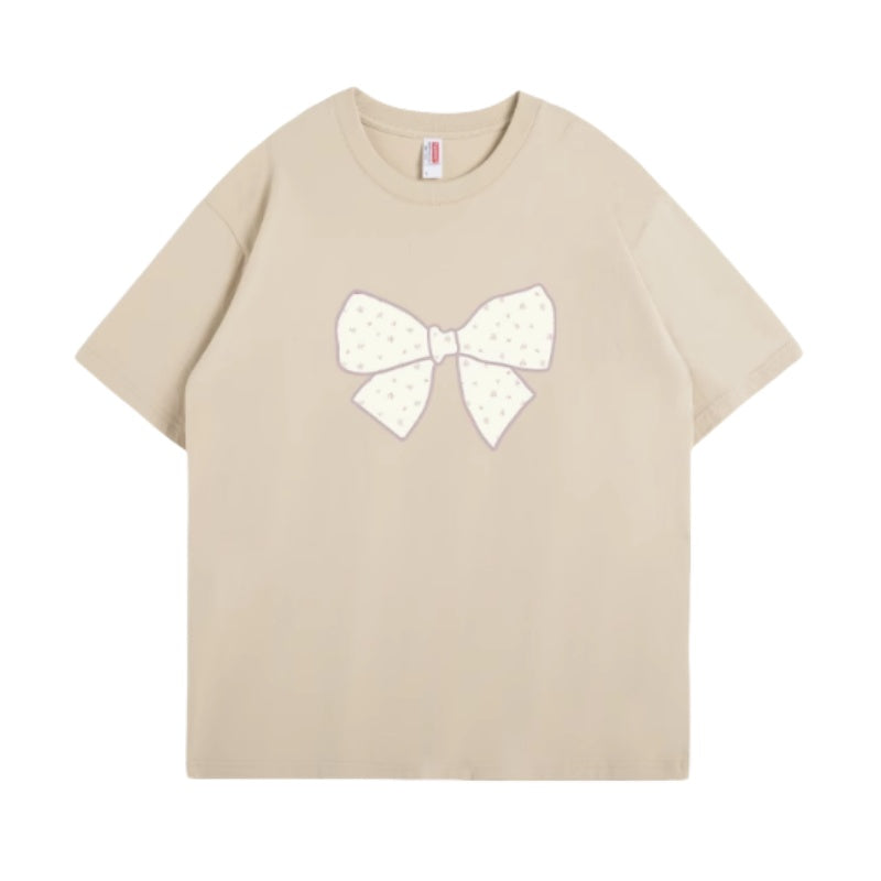 Cute Polka Dot Bow Casual T-Shirt